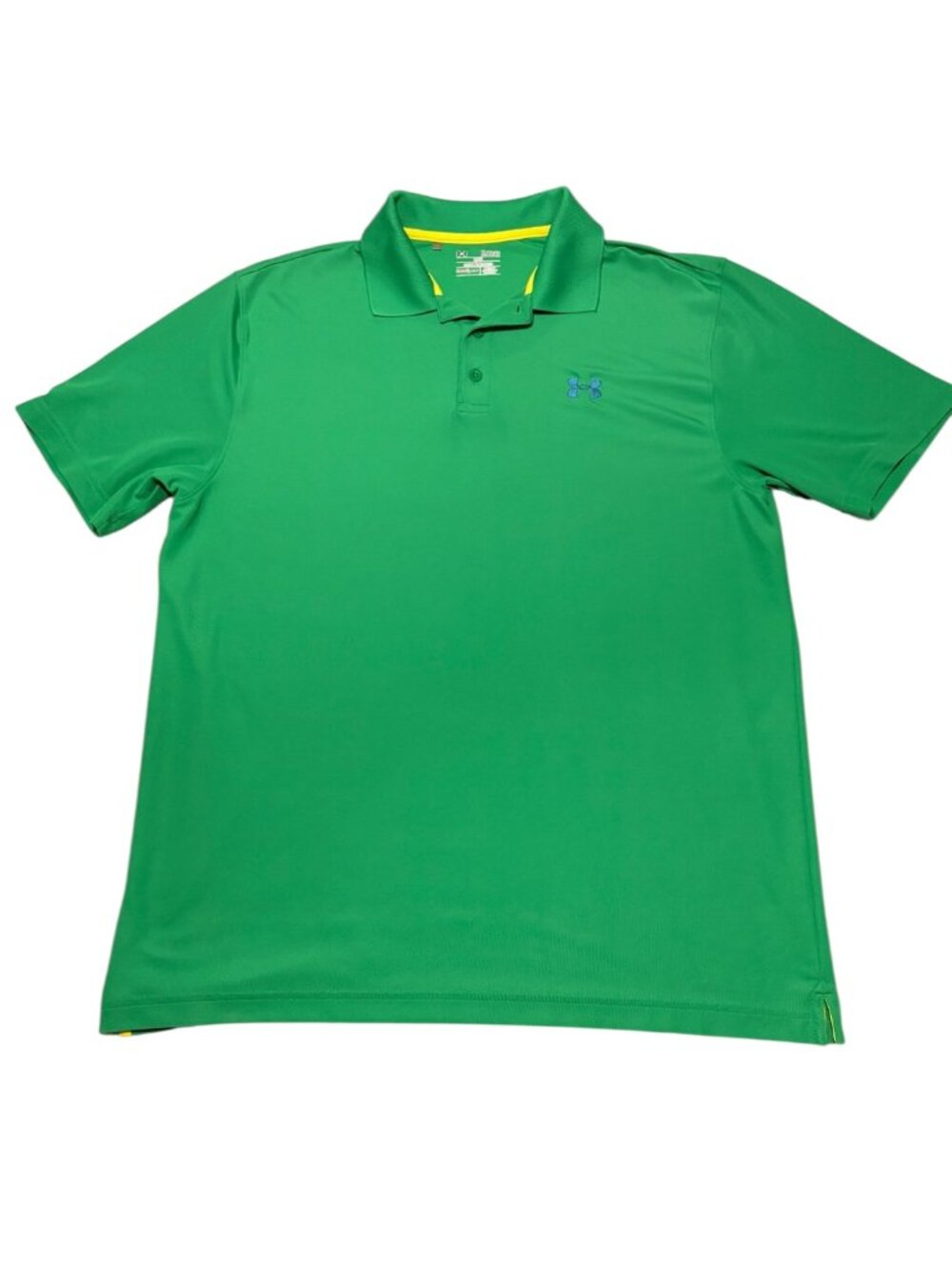 Under Armor Green Short Sleeved Polo Heat Gear Loose Golf Mens XL
